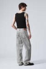 Monolith Grey - Light Grey - Galaxy Loose Straight Leg Jeans - 10