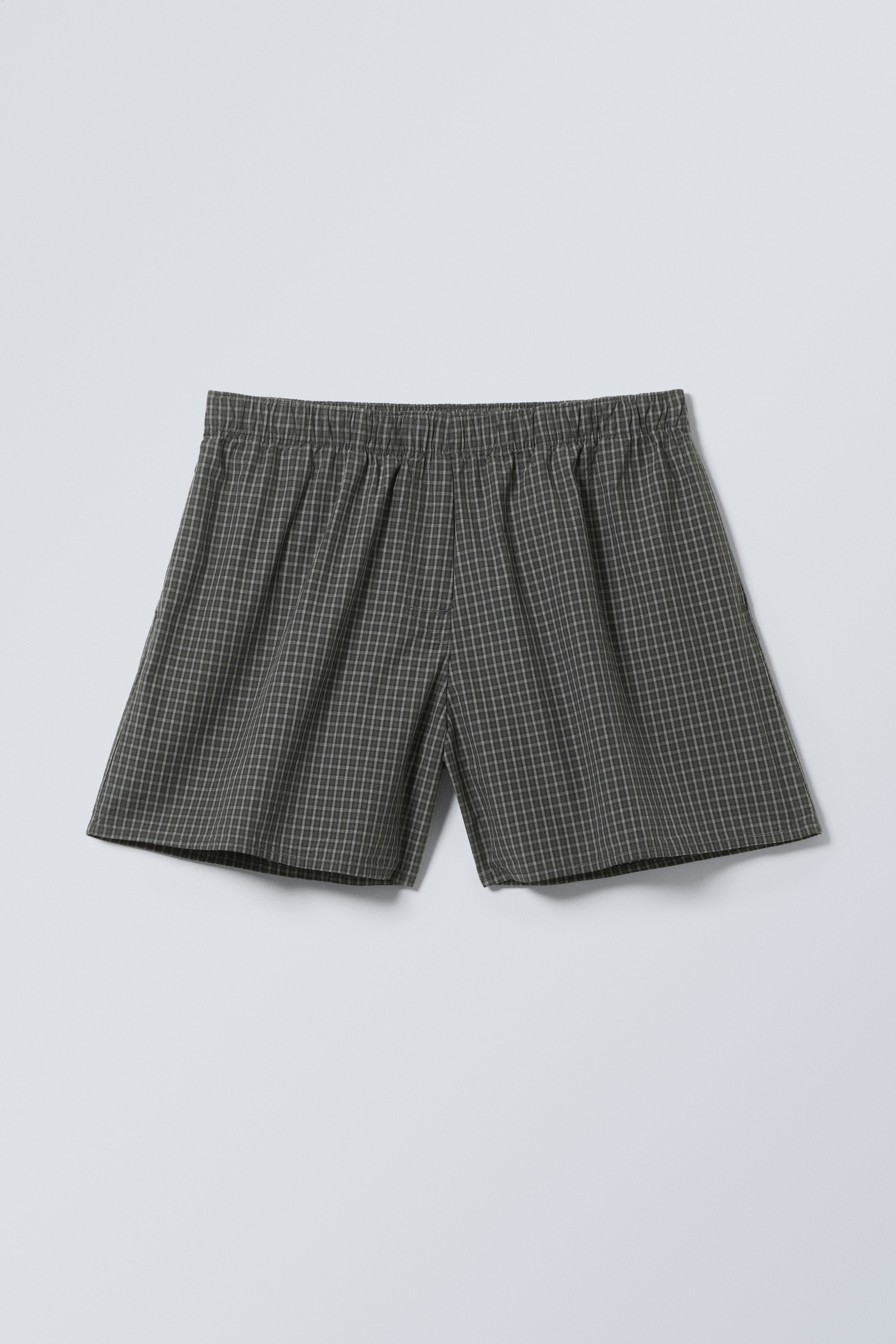 Visualizza immagine più grande: Shorts in cotone a vita bassa - Grigio taupe scuro a quadri - DONNA | H&M IT 4