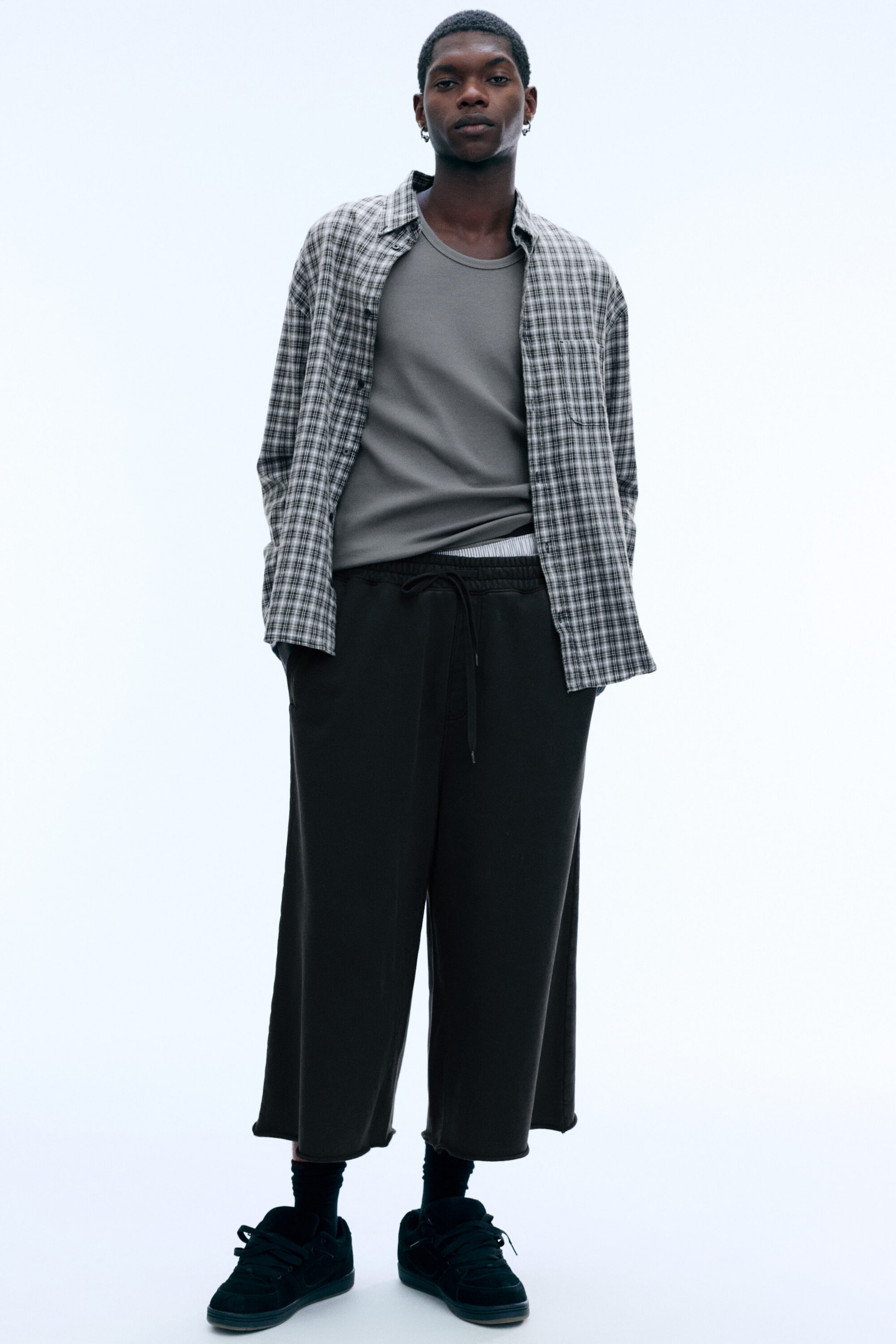 Washed Black - Pantalon de jogging baggy trois-quarts - 2