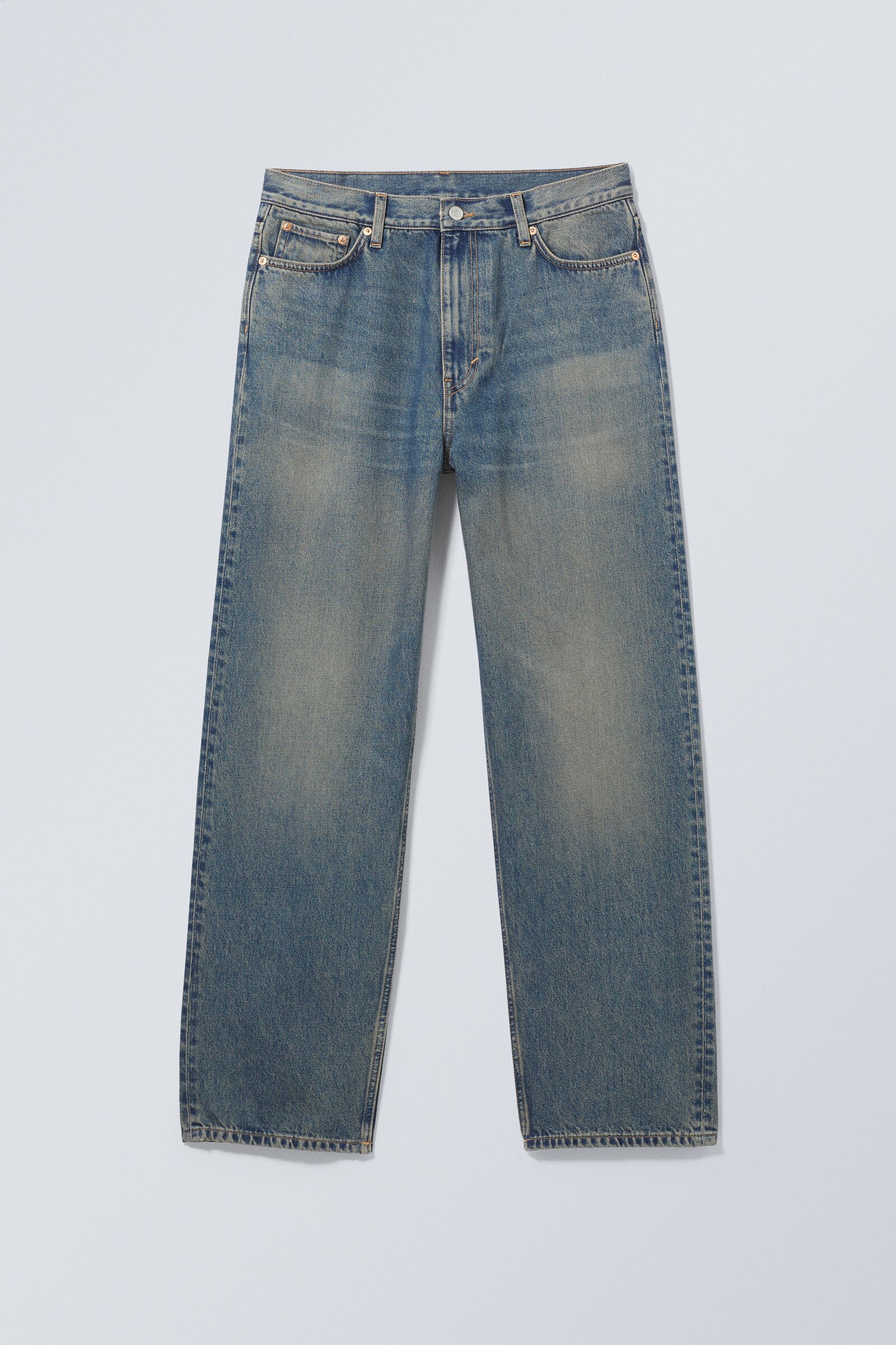 【WEEKDAY】Galaxy Loose Straight Jeans ルーズ ストレート galaxy loose straight leg jeans - Steel Blue - Medium Blue