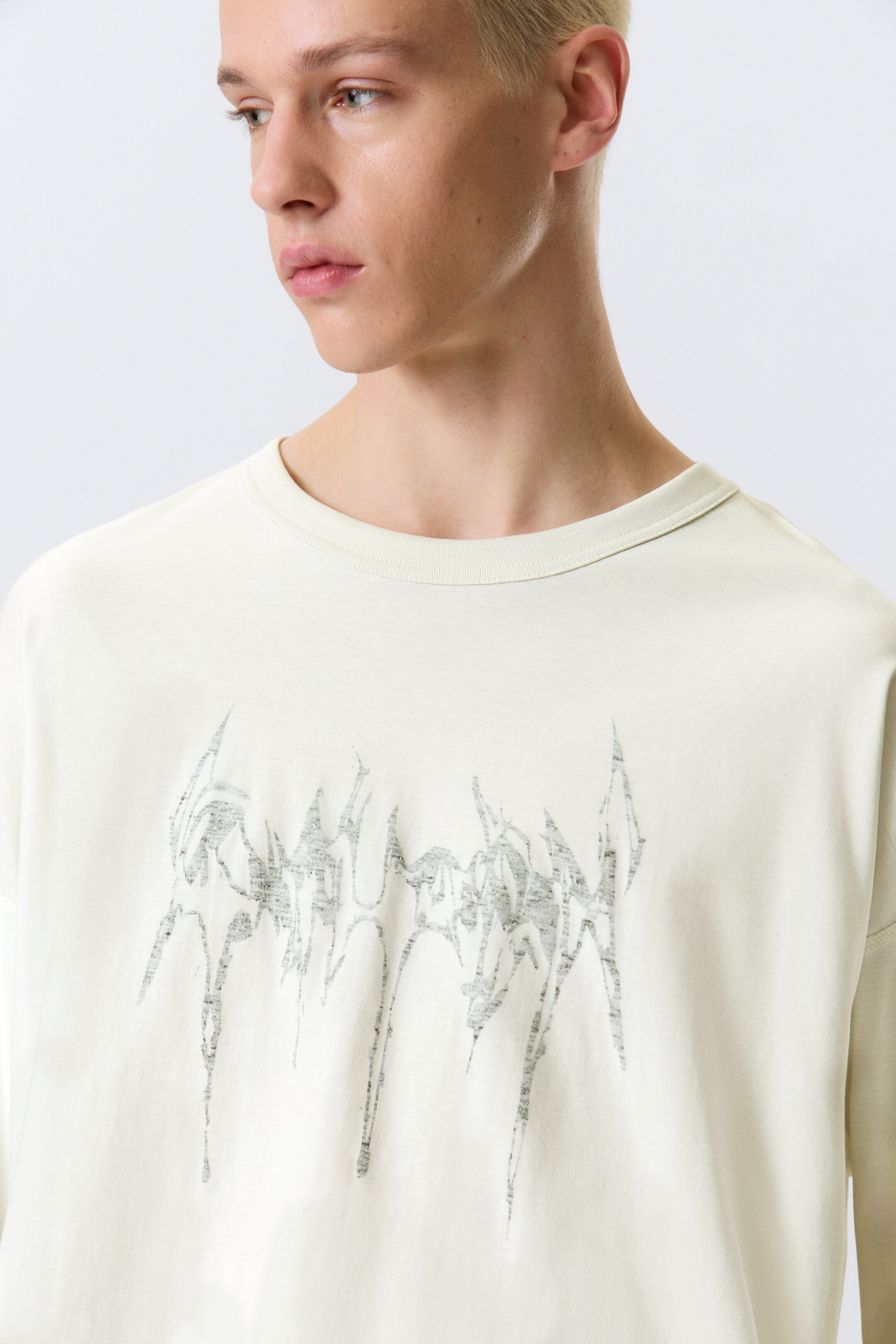 Visualizza immagine più grande: T-shirt a maniche lunghe e grafica - Dusty White - Wasp - UOMO | H&M IT 2