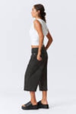 Washed Black - Galaxy Loose Twisted Denim Shorts - 5