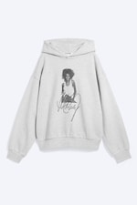 Hellgrau meliert - Whitney Oversize-Kapuzenpullover - 0