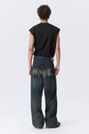 astro loose baggy leg jeans - Deep Ocean Blue - Dark Blue