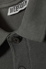 Dunkelgrau - Kurzärmliges Poloshirt aus Baumwoll-Piqué - 1