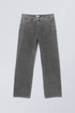 Verwaschenes Schwarz - Galaxy – Weite, gerade geschnittene Cordhose - 0