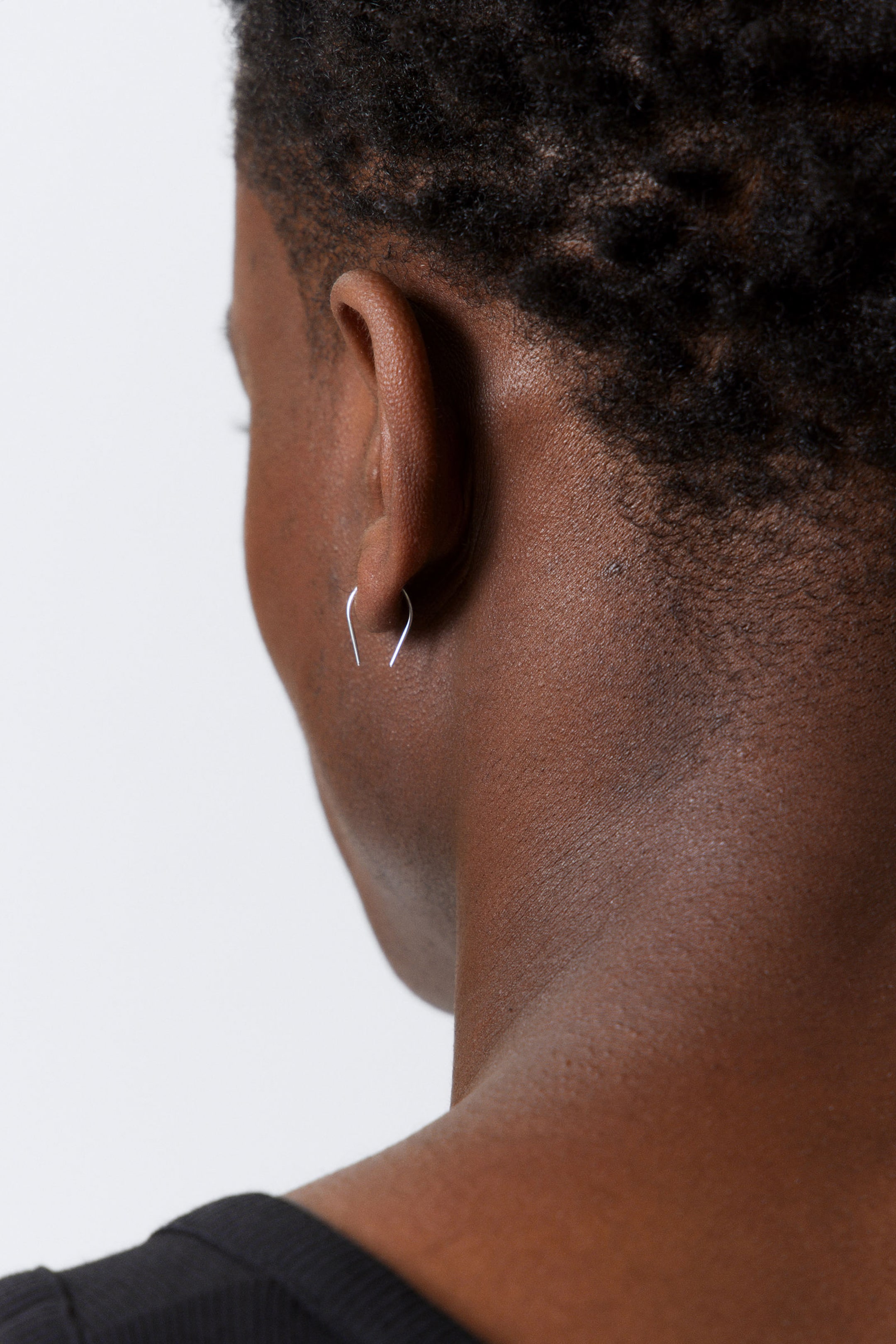 Silver - Silver-Plated Open-End  Hoop Earrings - 2