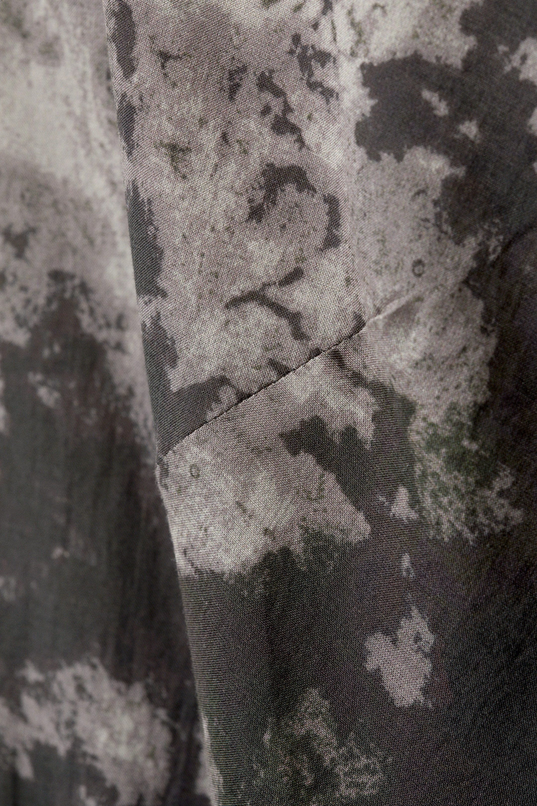 Black - Obsidian Mist - Sheer Asymmetric Long-Sleeved Blouse - 2