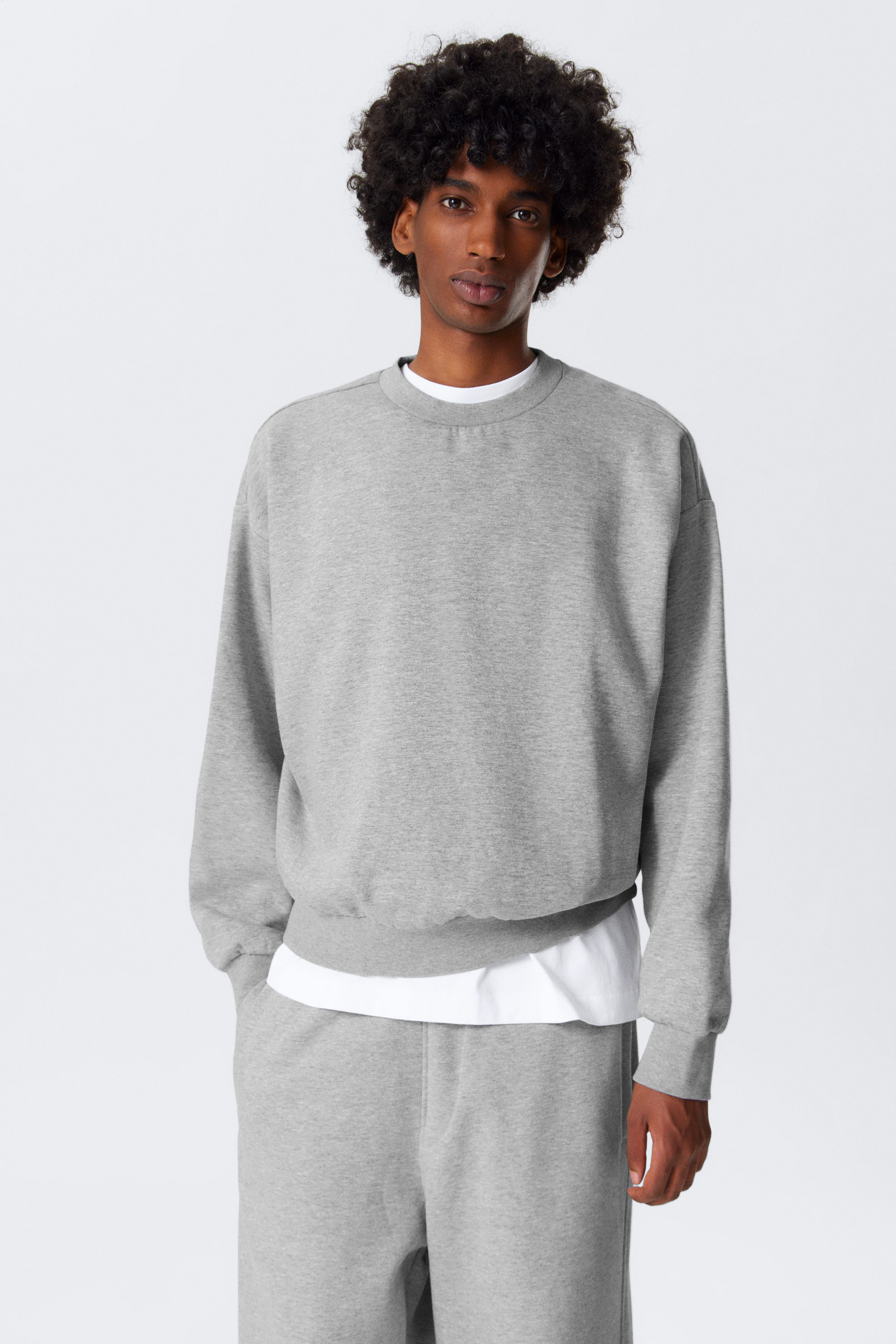 Grau meliert - Sweatshirt mit lockerer Passform - 1