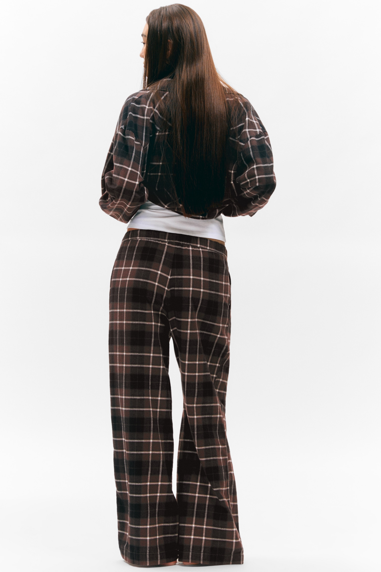 Flannel Pyjama Trousers - Checked Brown/Pink & White Check/Paarse ruit/Pink & Brown Check - 3