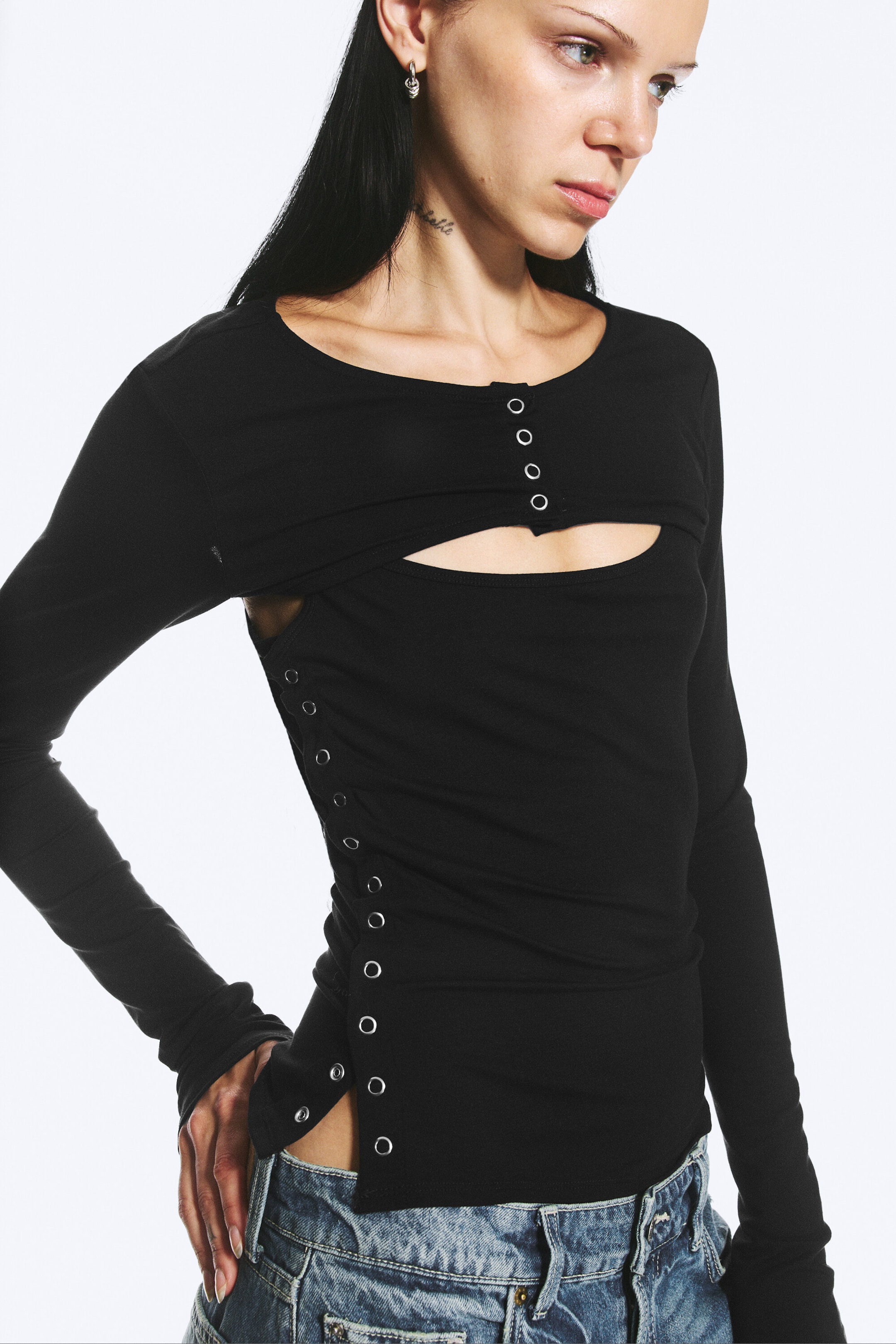 Svart - Lag-på-lag to-delt bolero-singlet - 2