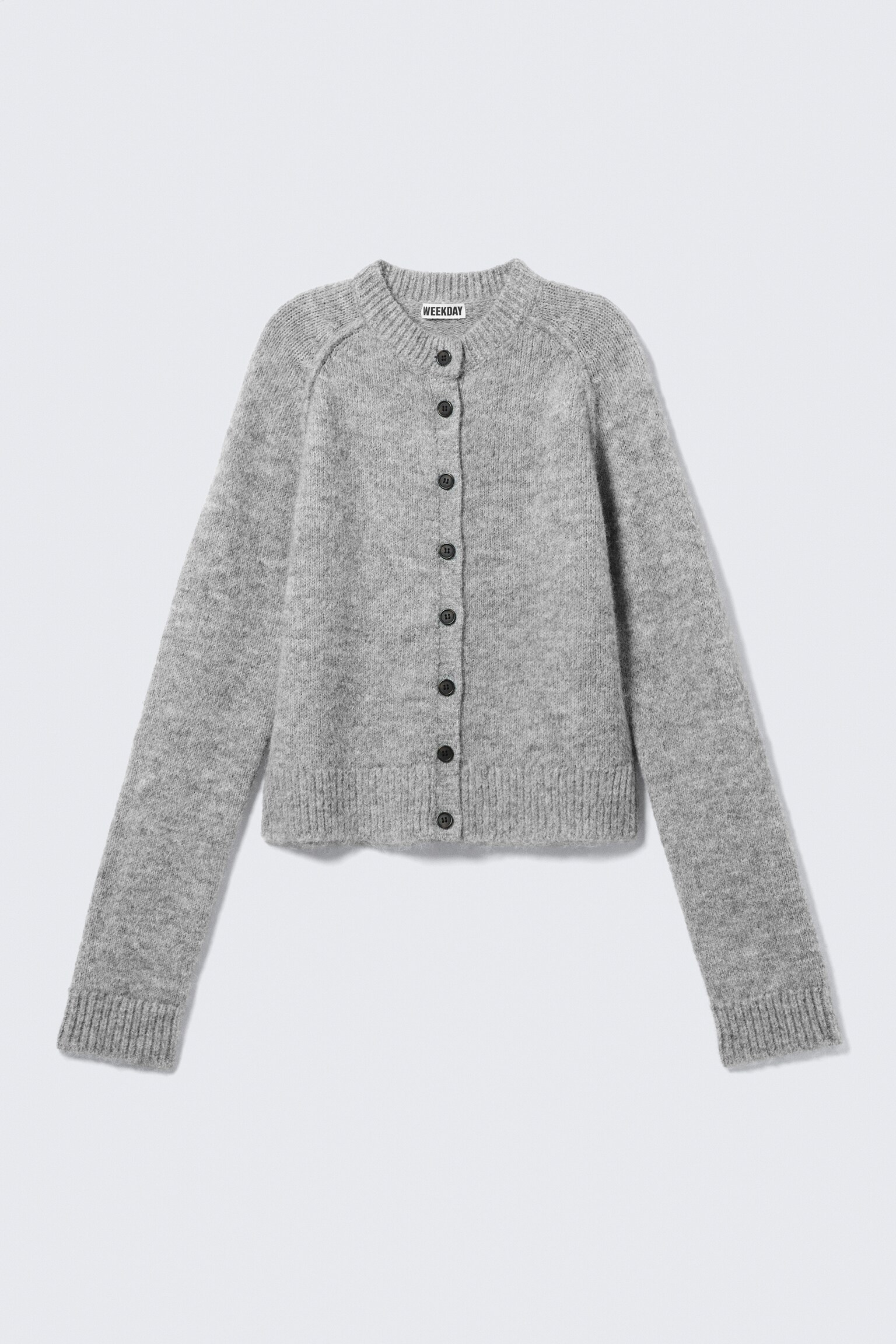 Cardigan ajusté doux en laine mélangée - Gris chiné/Taupe clair/Vert foncé - 1