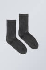 Zwart met wassing - Sportsokken met gewassen print - 0
