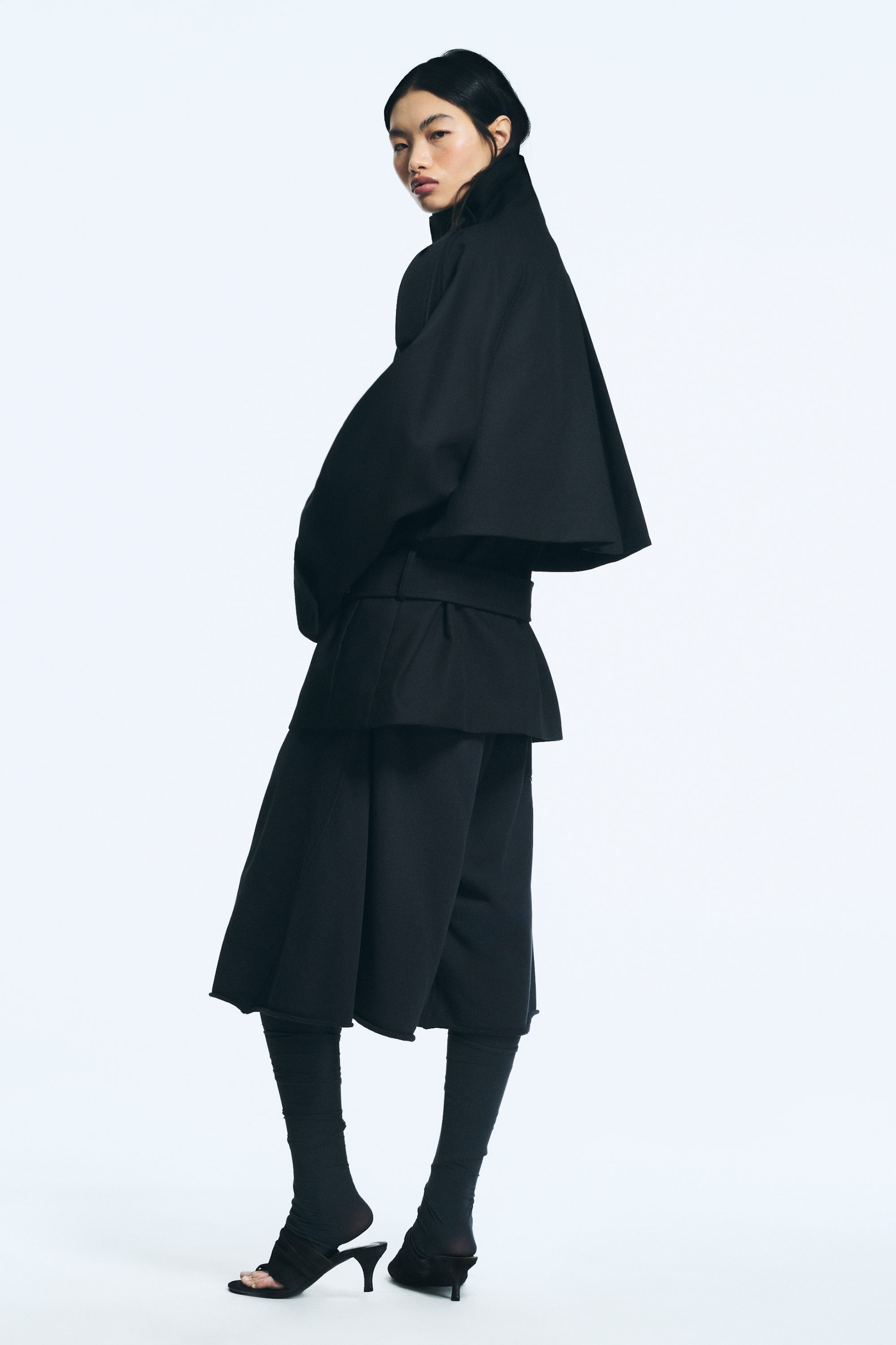 Noir - Trench technique superposé - 2