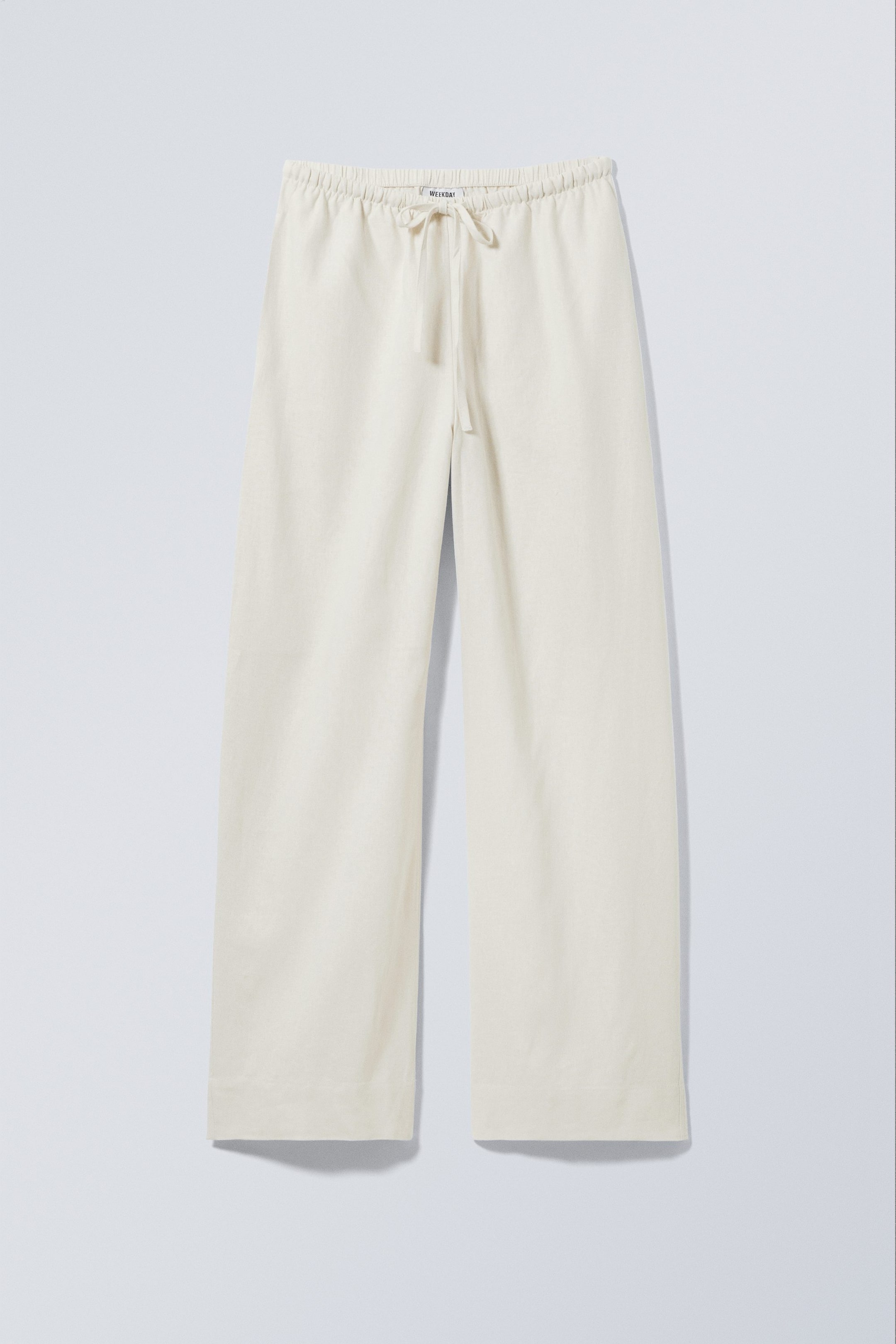 Blanc cassé - Pantalon large à enfiler lin mélangé - 0