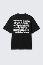 Black - Team Building - Relaxed Graphic Printed T-shirt - 4