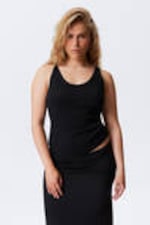 Black - Scoop Neck Tank Top - 0