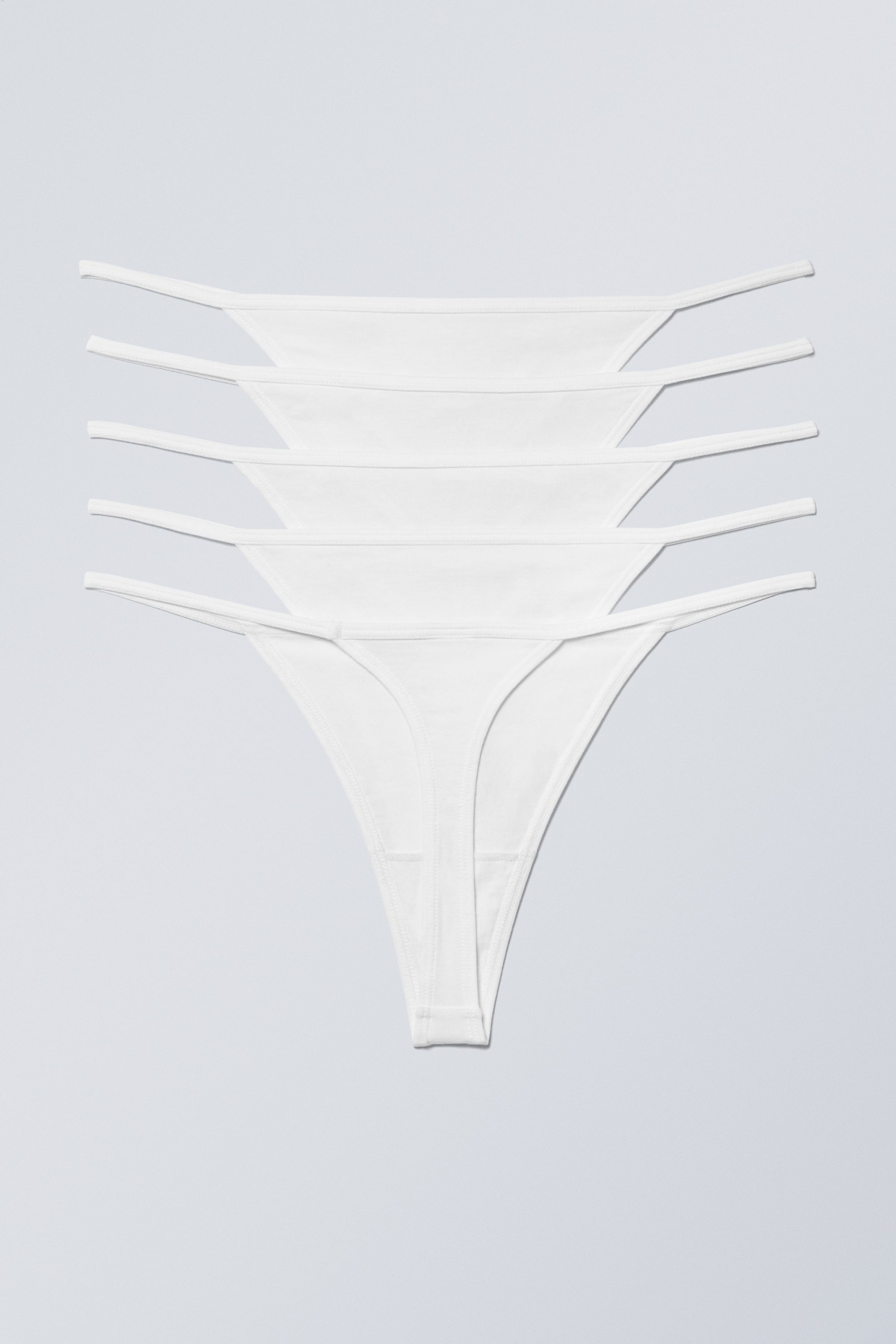 Blanc - Lot de 5 strings en coton Alex - 1