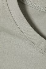 Helles Khaki - Langärmliges Crop-Top mit Nahtdetails - 1