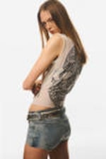 Grime Blue - Hellblau - Booty Bei Low Waist Mini Denim Shorts - 2