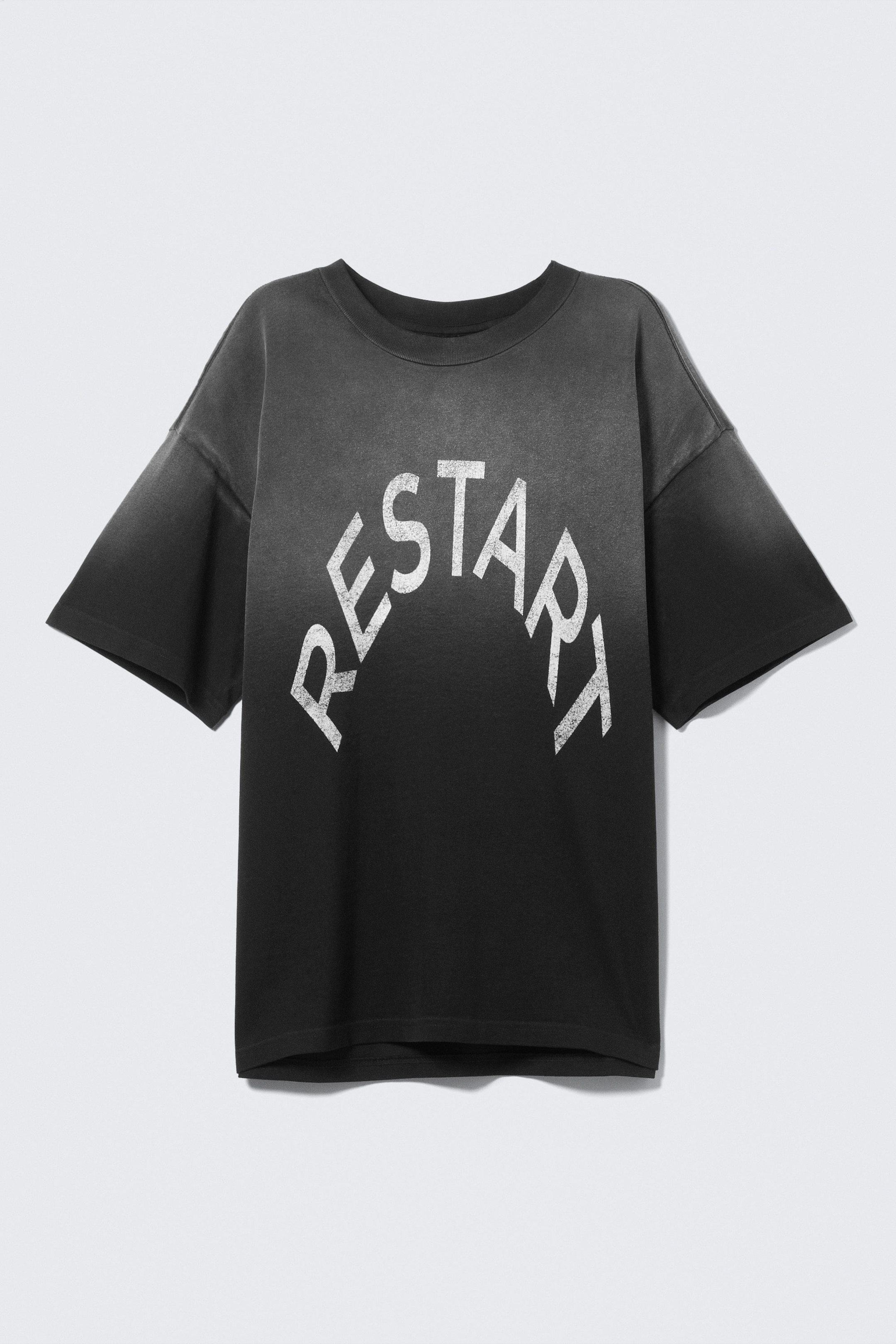 Svart - Restart - En boxig, grafisk t-shirt med tryck - 3