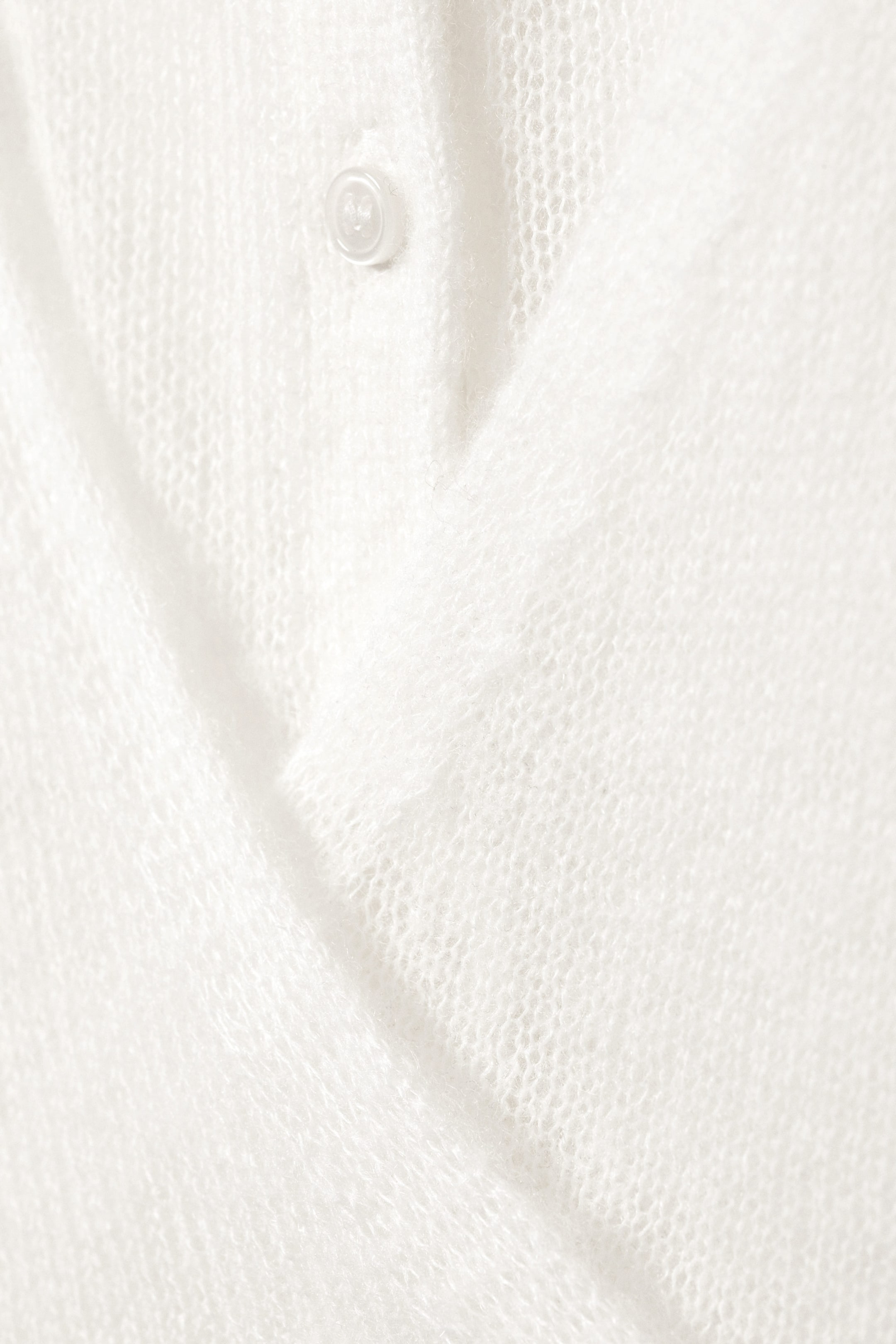 Blanc - Cardigan boutonné effet portefeuille en laine mélangée - 4