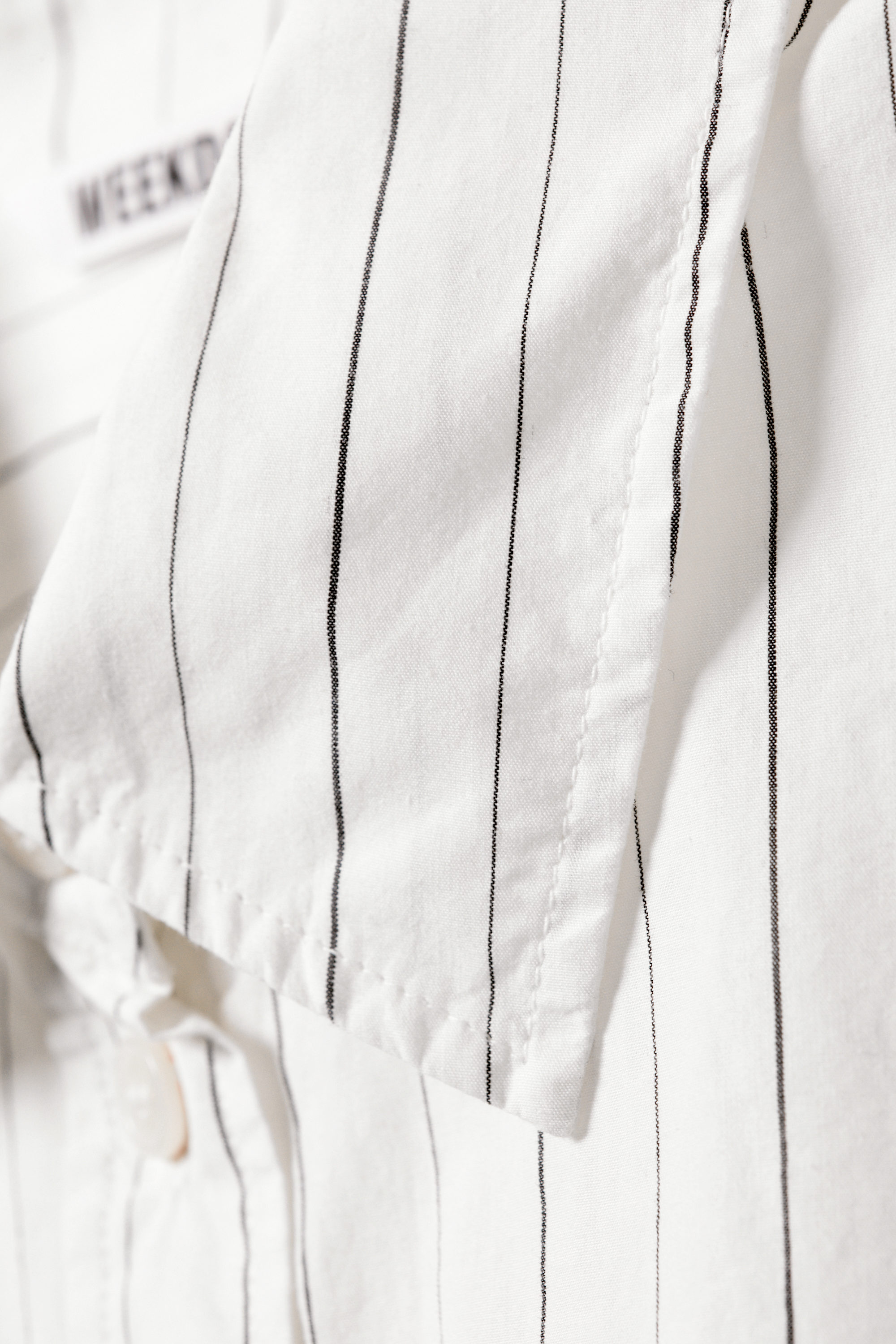 White - Gathered Waist Cotton Poplin Shirt - 4