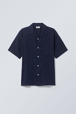 Dark Blue - Relaxed Resort Short Sleeve Shirt - 0