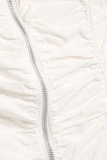 White - Ruched Zip Cotton Poplin Top - 1