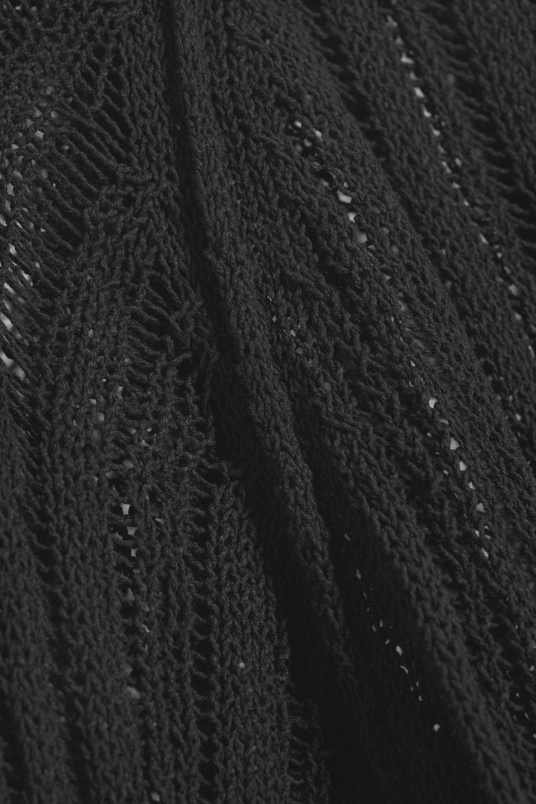 Dark Grey - Knitted Long-Sleeved Dress - 5