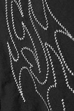 Embroidered Black - Loose Embroidered Cotton Shirt - 6