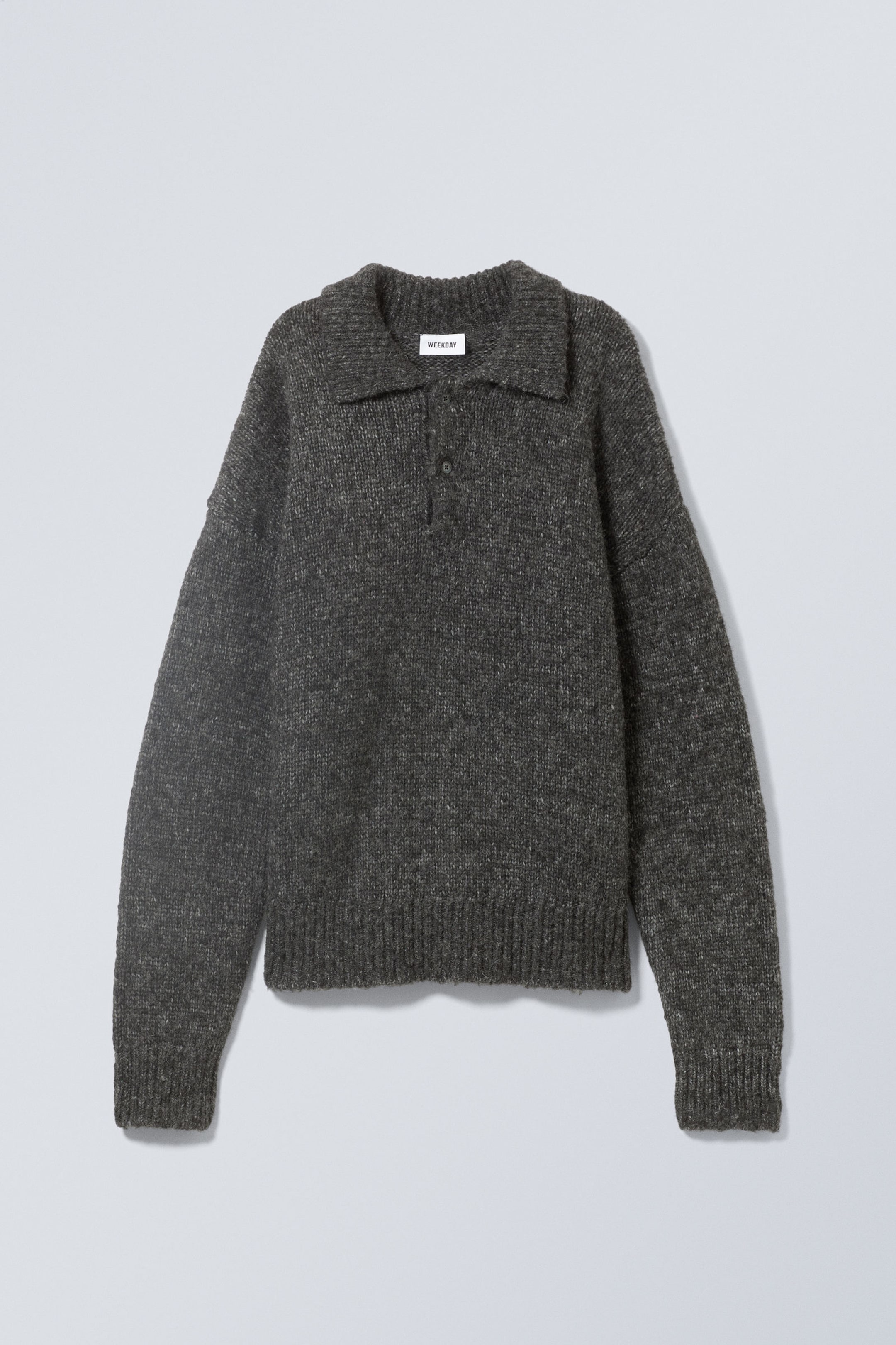 #434340 - Bobby Relaxed Knitted Polo Sweater - 1