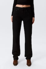 Black Rinse - Black - Laika Mid Rise Regular Straight Leg Jeans - 1