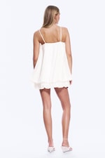 Blanc - Mini robe ballon sans manches - 3