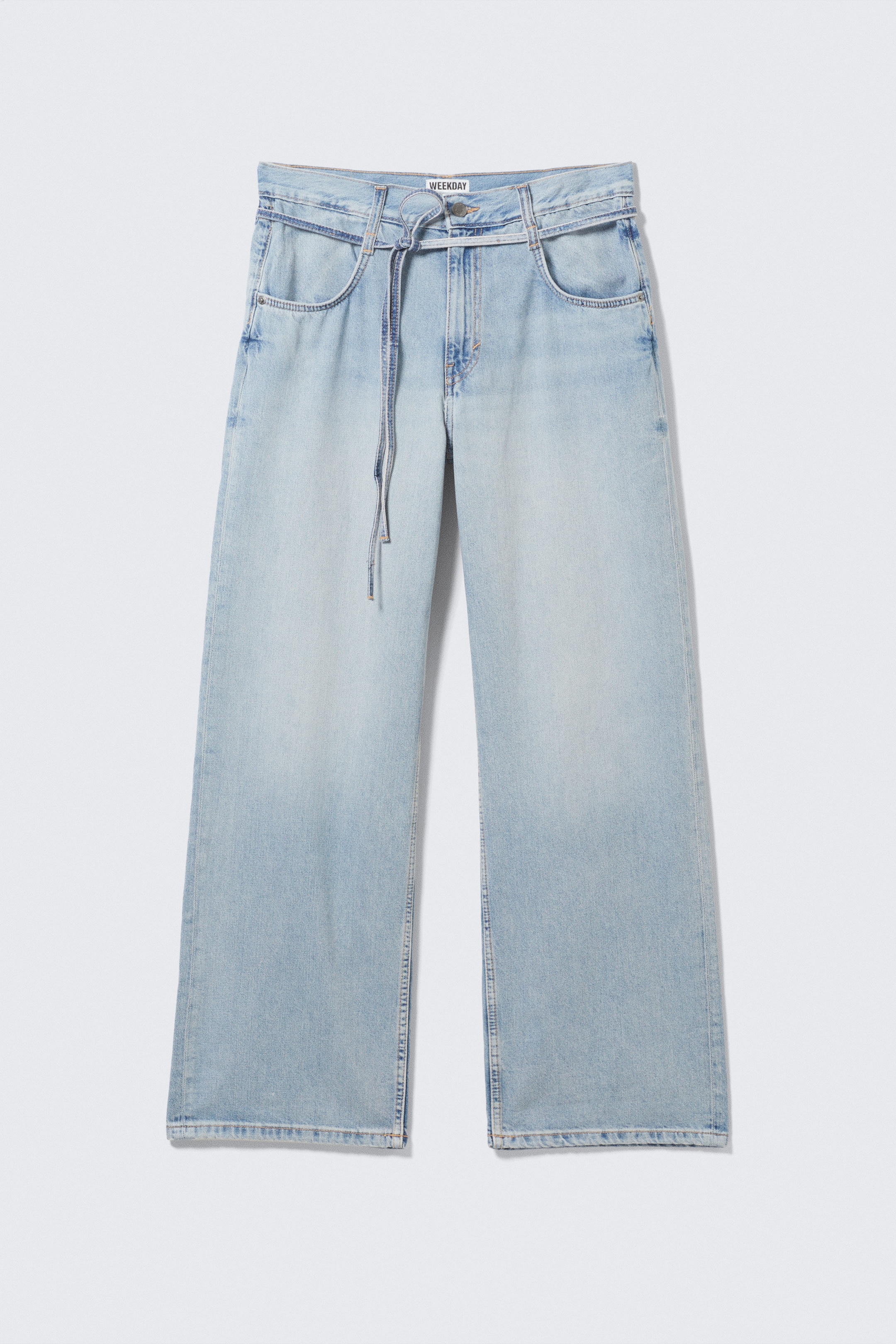 Slab Blue - Light Blue - Barrique Mid Rise Loose Wide Leg Jeans - 1