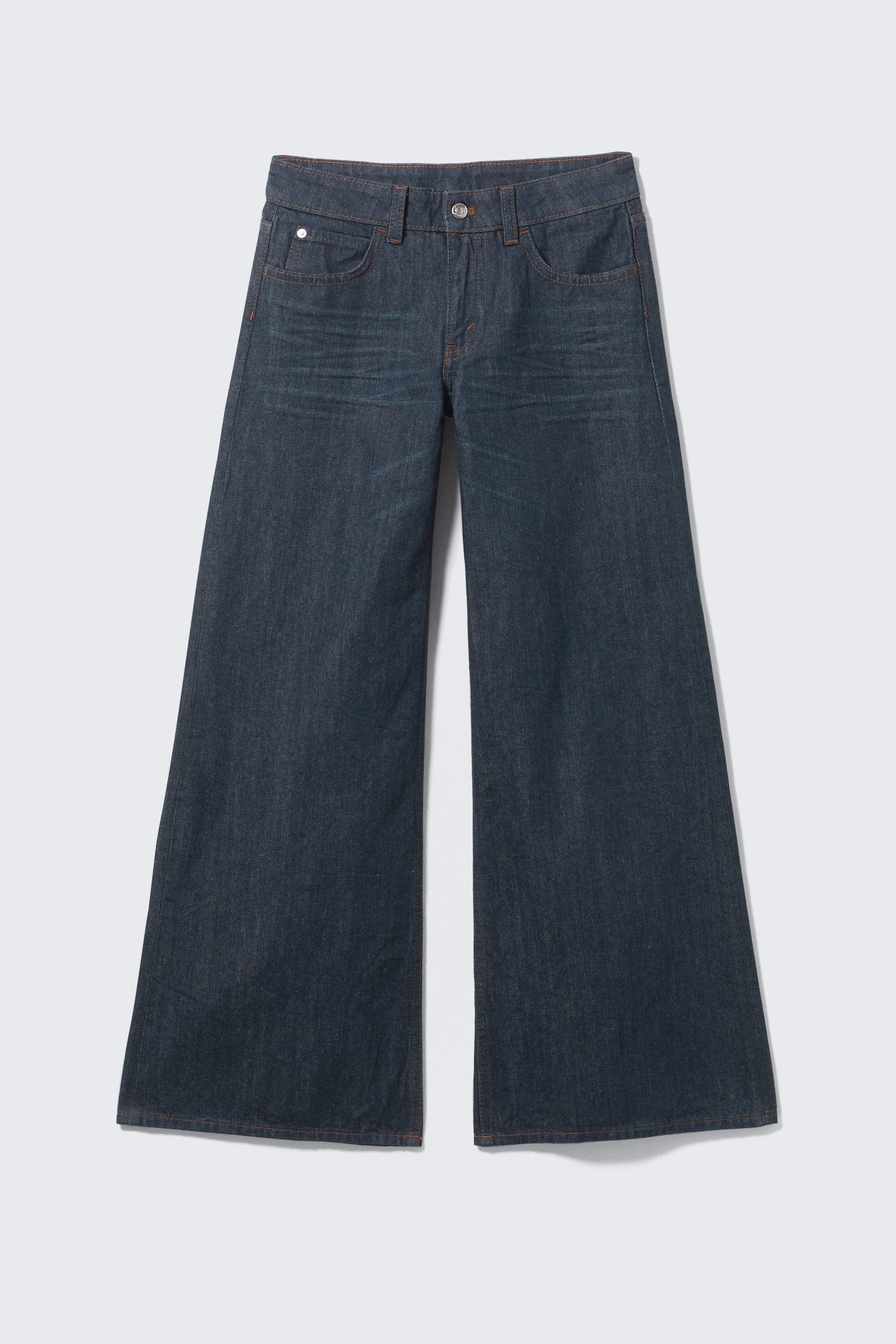 Blue Rinse - Dark Blue - Poser Regular Waist Loose Wide Jeans - 1
