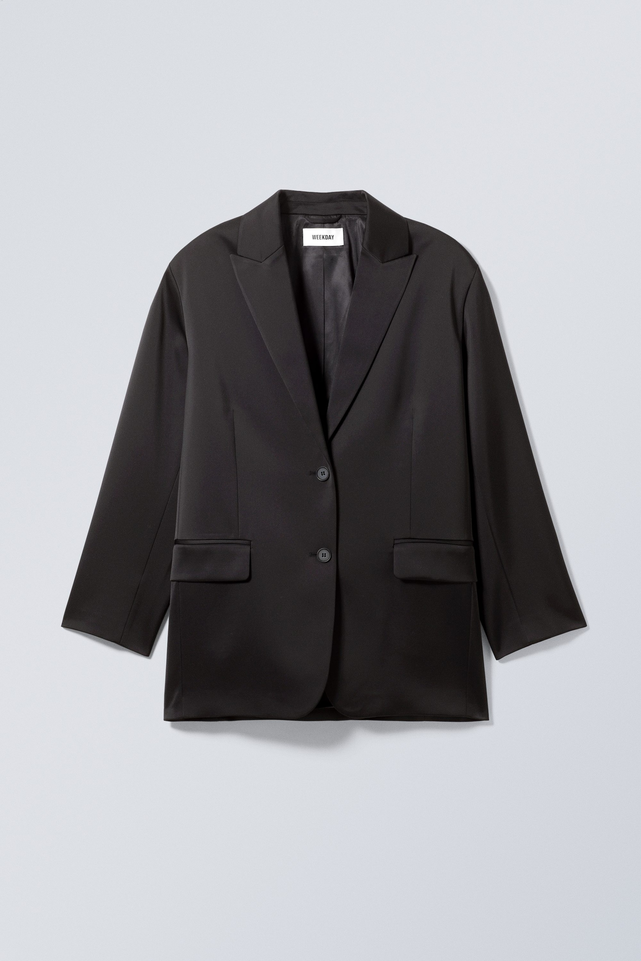 Zwart - Satijnen blazer Luna - 0
