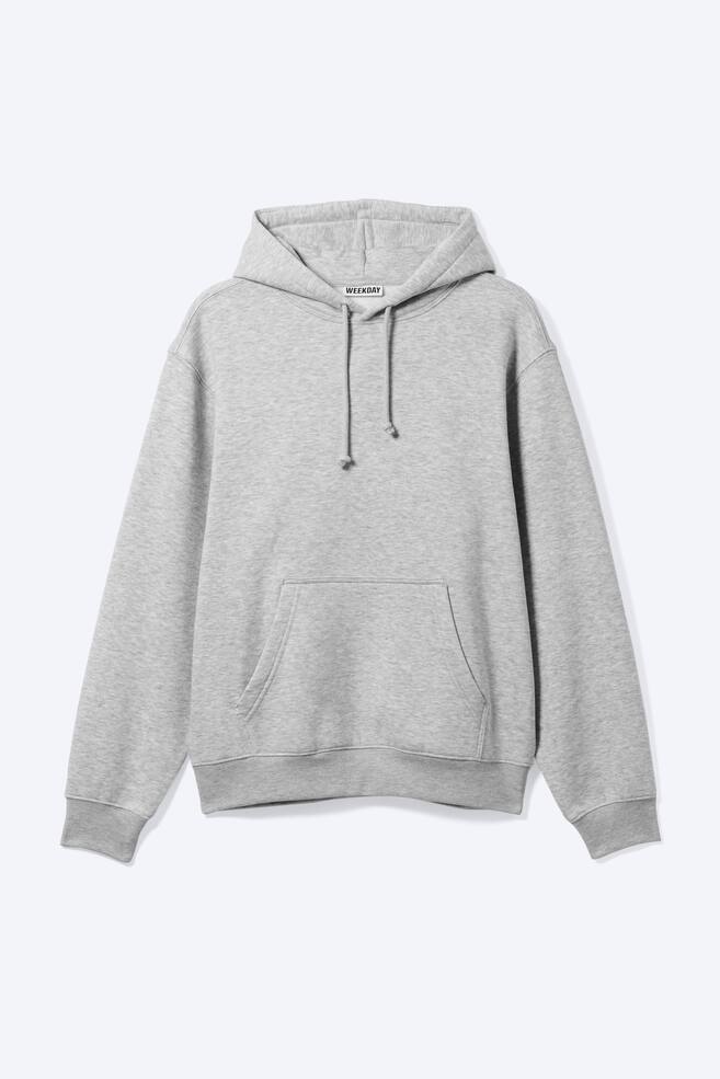 Klassischer Hoodie - Hellgrau meliert/Schwarz - 1
