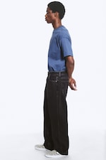 Tuned Black - Black - Galaxy Mid Rise Loose Straight Unisex Jeans - 3