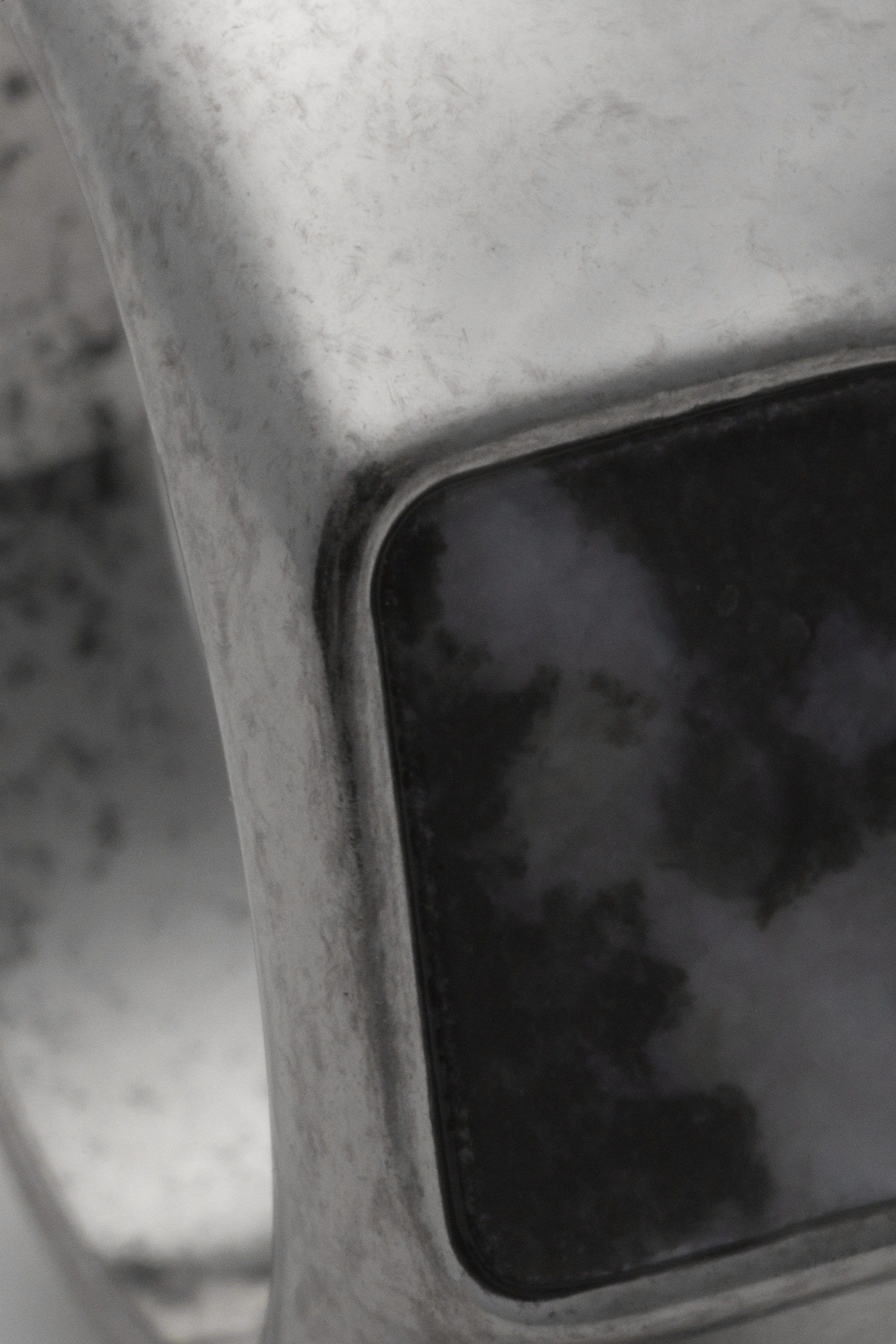 Rhodium - Black Stone - Rock Ring - 2