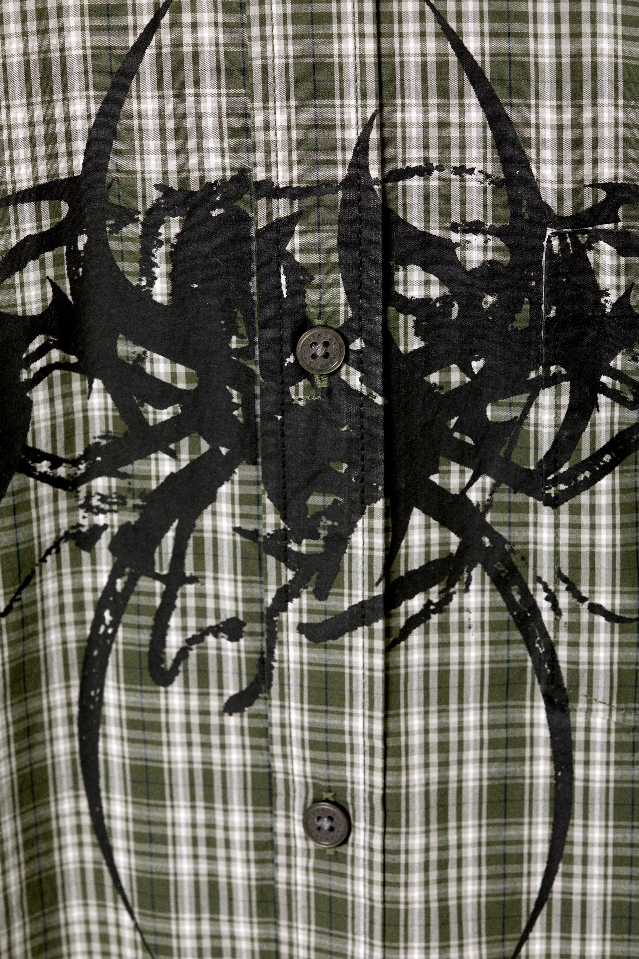 Grön-rutig - Boxig kortärmad grafisk skjorta - 5