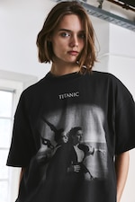 Noir délavé - T-shirt boxy ample Titanic - 0