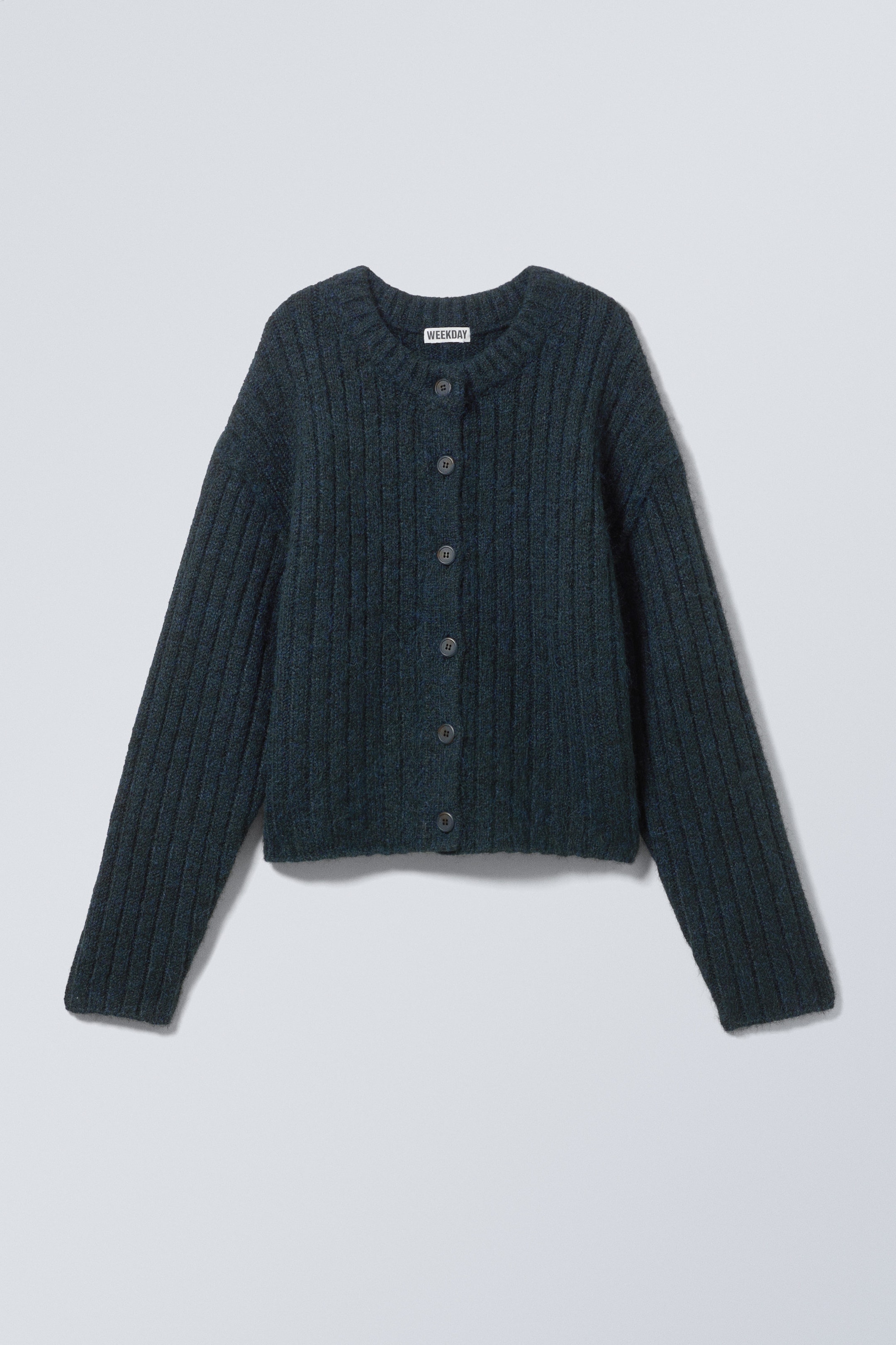 Navy Blue - Loose Knitted Cardigan - 0