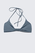 Taubenblau - Schimmer - Neckholder Bikini-Oberteil - 3