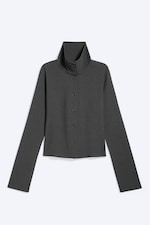Dark Grey Melange - Long-sleeved buttoned shirt - 0