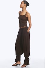 Dark Brown - Jersey Balloon Trousers - 3