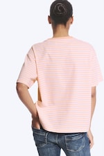 Striped Dusty Pink - Boxy Cotton T-shirt - 2
