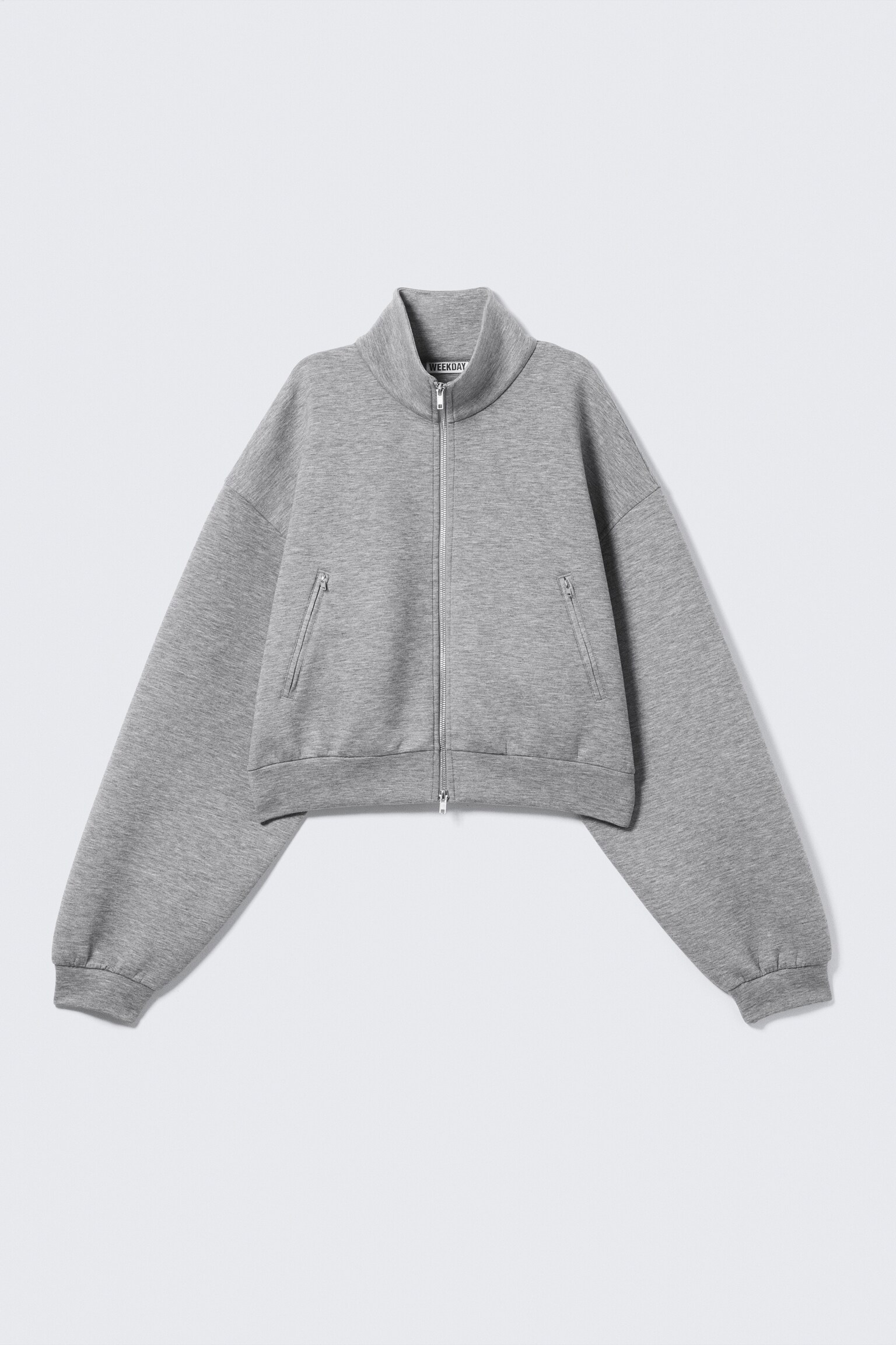 OVERSIZED SCUBA ZIP JACKET - Grey Melange - 2