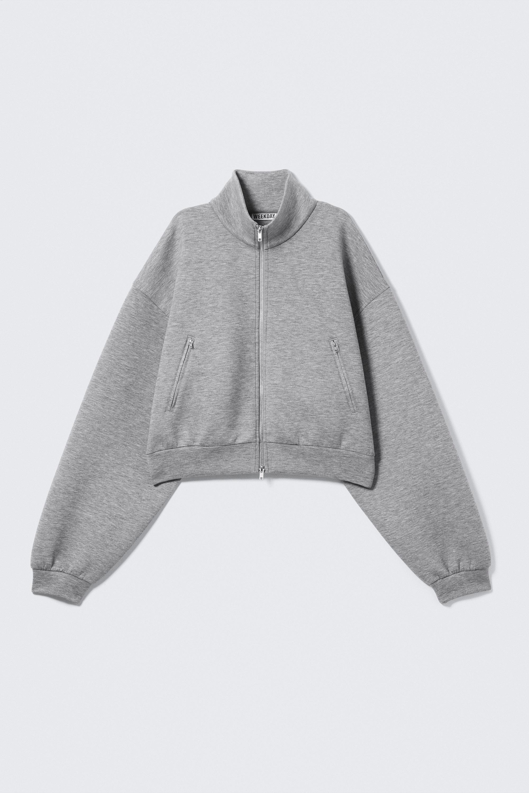 Grey Melange - OVERSIZED SCUBA ZIP JACKET - 4