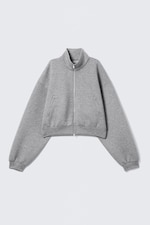Grey Melange - OVERSIZED SCUBA ZIP JACKET - 4